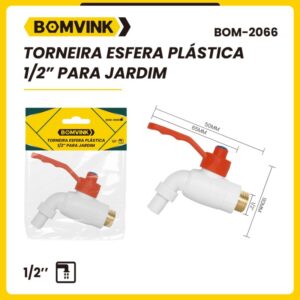 TORNEIRA ESFERA PLÁSTICA 1/2" PARA JARDIM BOMVINK BOM-2066