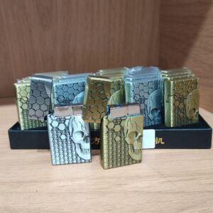 Isqueiro Maçarico de Metal Design Caveira duas Cores (unidade) A-34-2