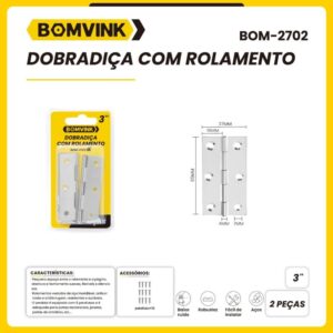 Dobradiça Inox com Rolamento 3 x2,5 BOM-2702