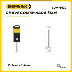 Chave Combinada Corpo em aço 12,5cm x 1,9cm 8MM BOM-1432