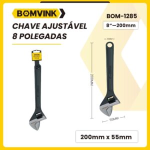 Chave Inglesa Boca Ajustável 200 x 55mm BOM-1285