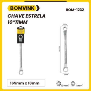 Chave Estrela Cromo 10,11MM BOM-1232