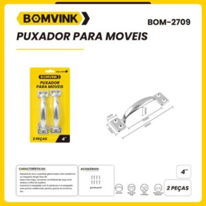 Puxador para Móveis de Alta Resistencia 10cm BOM-2709