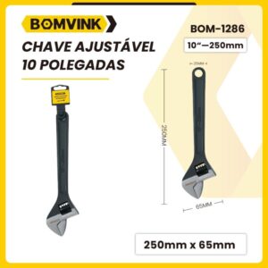 Chave Inglesa Boca Ajustável 250MM x 65MM BOM-1286
