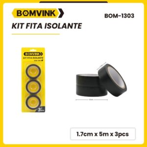 Kit Com 3pcs Fita Isolante Preta Uso Todos Tipo Produtos Eletronicos BOM-1303
