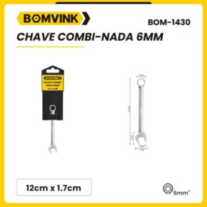 Chave Combi-nada de Aço, 6mm 12cm x 1,7cm BOM-1430