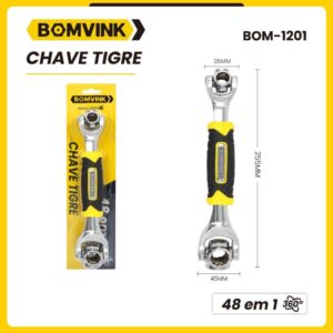 Chave Tigre Multifuncional Universal Soquete, 48 em 1 Giro 360° BOM-1201