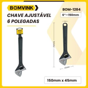 Chave Inglesa Boca Ajustável 150 x 45mm, BOM-1284