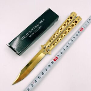 Canivete Butterfly Modelo Faca Decrade Cs Go Gold Aço 163-D
