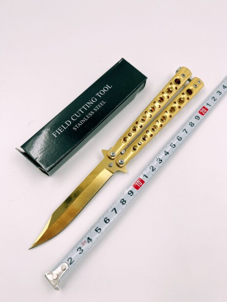 Canivete Butterfly Modelo Faca Decrade Cs Go Gold Aço 163-D