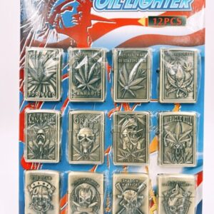 Kit Isqueiro Etiloso e Clássico Cannabis Series E Skeleton Task Force 6245-6247-6197 12Pcs