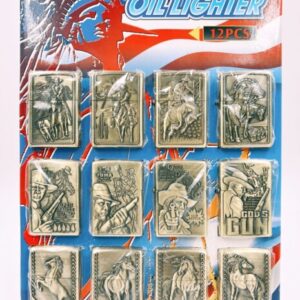 Kit Isqueiro Etiloso e Clássico Western Cowboy Series 6187-6079-6207 12Pcs