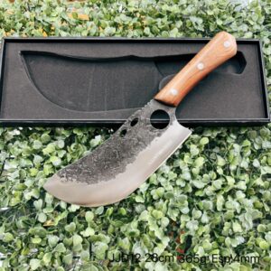 Faca Cutelo Forjado Artesanal Rustico Camping Chefe de Cozinha Com Caixa Presente JJD-12