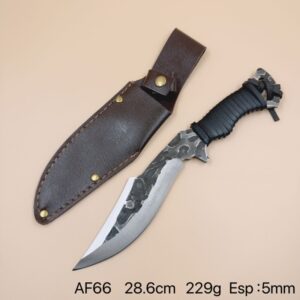 Faca Cutelo Fulltang Aço Manganês,chef, Japonês,+bainha Couro AF-66