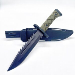 Faca Baioneta Verde Cabo Emborrachado Acampamento YKD-10