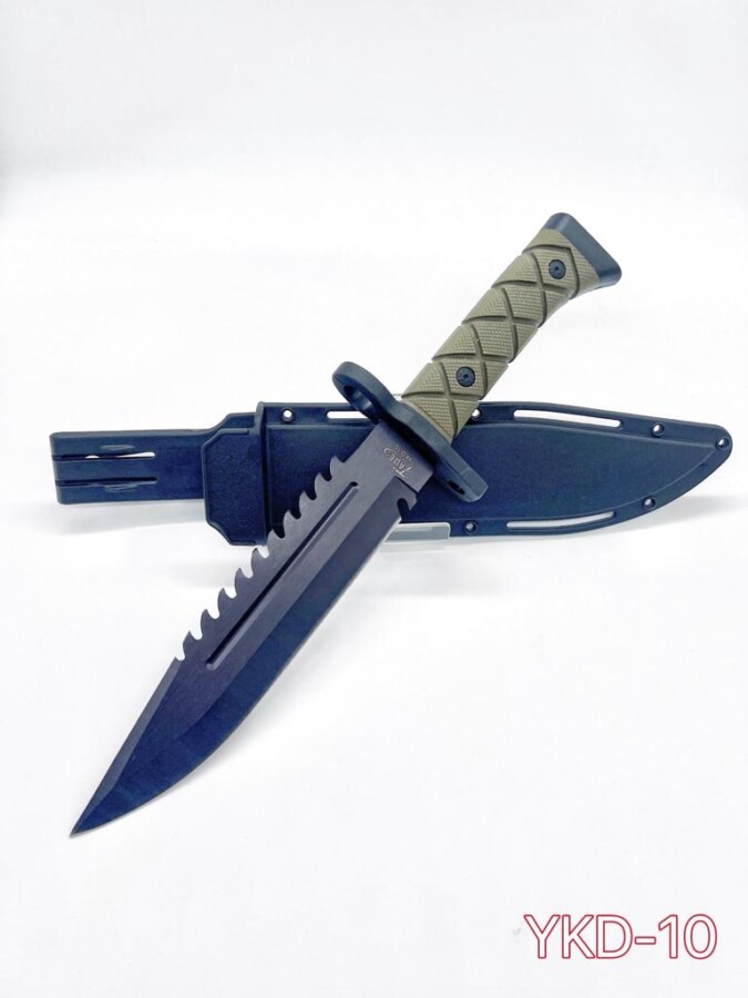 Faca Baioneta Verde Cabo Emborrachado Acampamento YKD-10