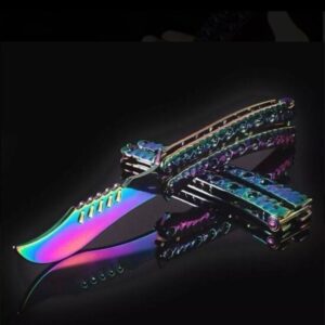 Canivete Butterfly Cs Go Trava Mola Afiado Manobras Aço Profissional 06-0912