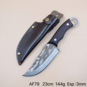 Faca Cutelo Fulltang Aço Manganês,chef, Japonês,+bainha Couro AF-79