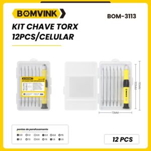 Kit Chave Torx 12Pçs/Celular BOMVINK BOM-3113