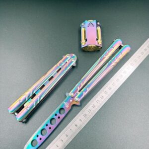 Canivete Butterfly Trava Mola Inox Sem Corte Para Treinos Profissional AK2-CS-3