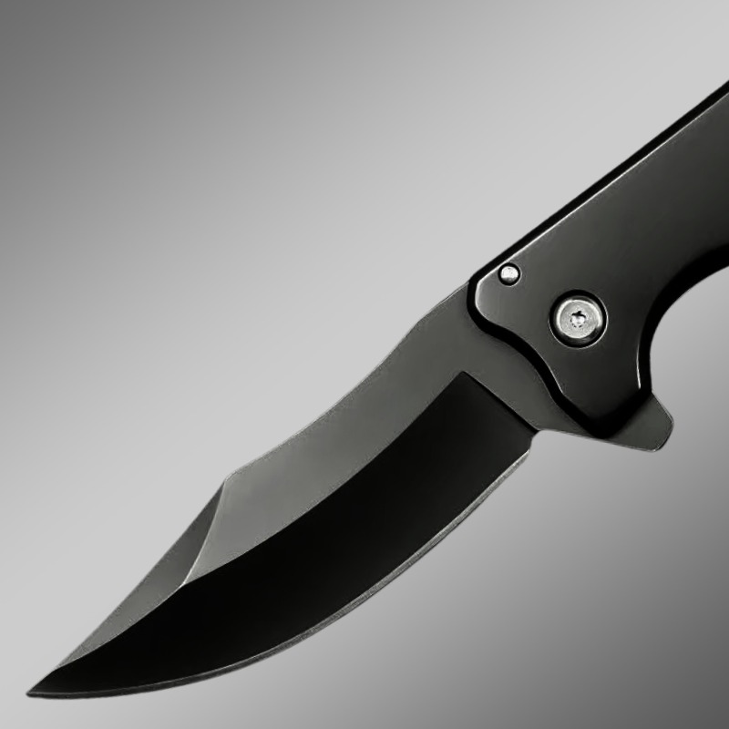 Canivete Dobrável Black CJBladeMaster 999A — Lâmina Aço Inox 3mm Curva | Cabo Aço Black - Imagem 6