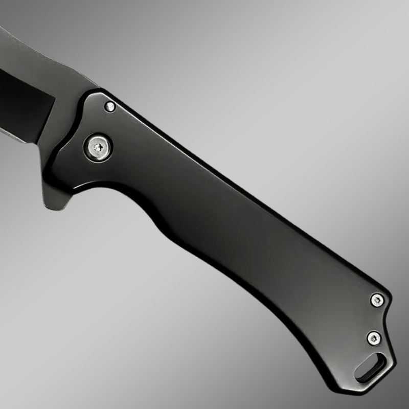 Canivete Dobrável Black CJBladeMaster 999A — Lâmina Aço Inox 3mm Curva | Cabo Aço Black - Imagem 5
