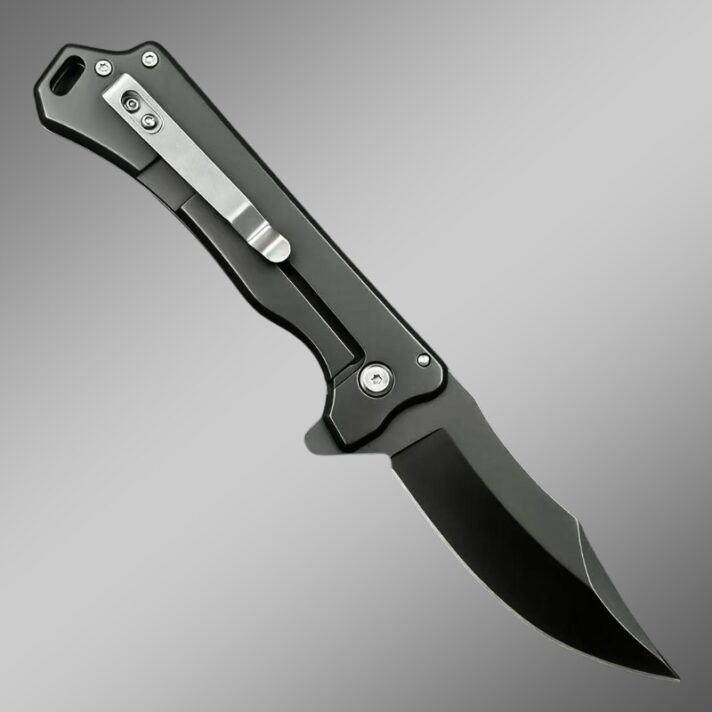 Canivete Dobrável Black CJBladeMaster 999A — Lâmina Aço Inox 3mm Curva | Cabo Aço Black - Imagem 4