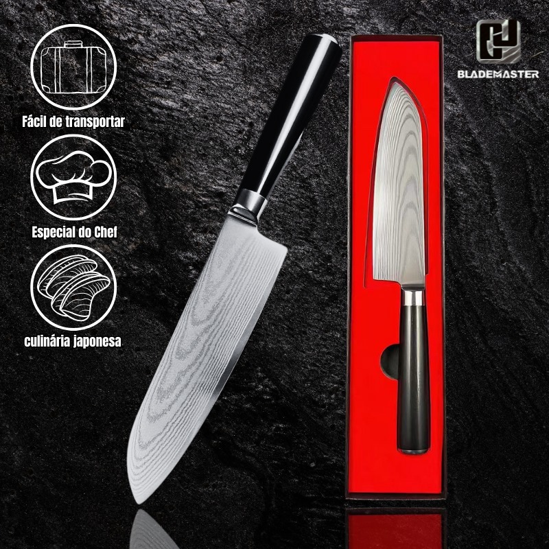 Faca Santoku Damasco CJ-173 | Núcleo DV10 Sueco