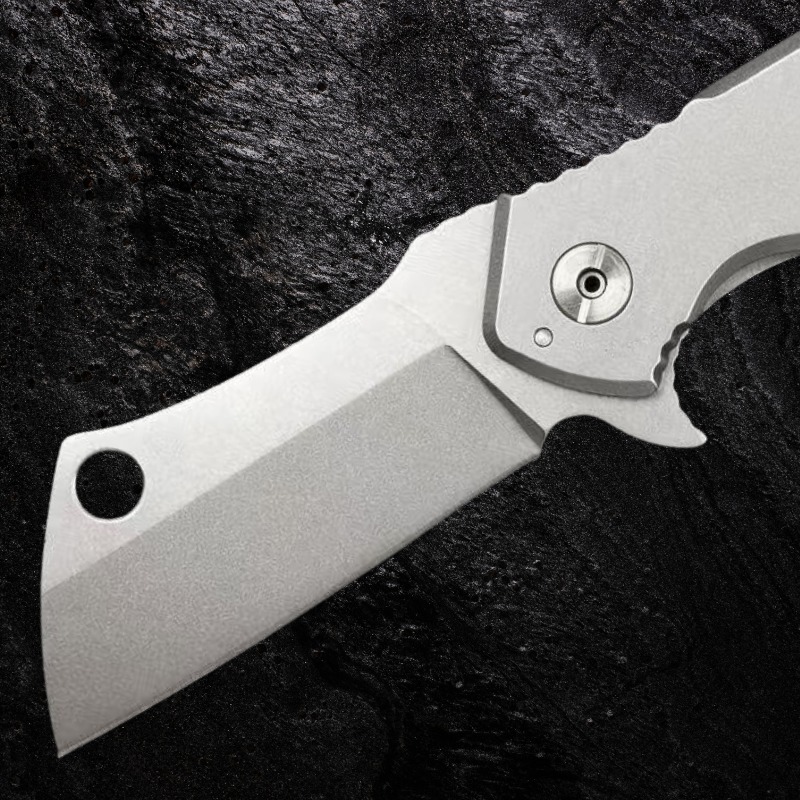 Canivete Tático Dobrável CJBladeMaster CJ-255 — Lâmina Aço D2 Cleaver 4mm | Cabo Inox - Imagem 6