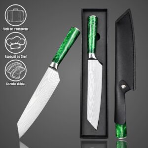 Faca de Chef Kiritsuke com Cabo de Resina Esmeralda CJ-OIH-2803