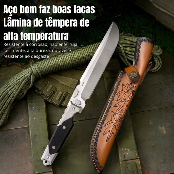 Faca Tática Caç M390 - Aço Premium 60 HRC - Cabo G10 + Bainha de Couro GD-A14 - Imagem 4