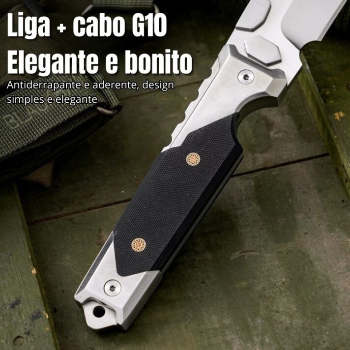 Faca Tática Caç M390 - Aço Premium 60 HRC - Cabo G10 + Bainha de Couro GD-A14 - Imagem 5