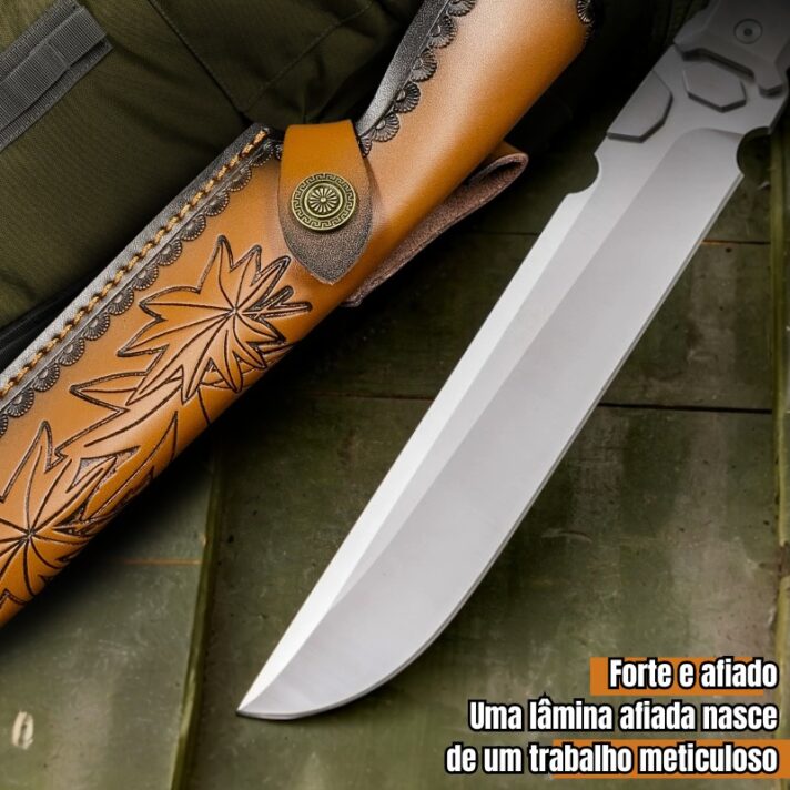 Faca Tática Caç M390 - Aço Premium 60 HRC - Cabo G10 + Bainha de Couro GD-A14 - Imagem 6