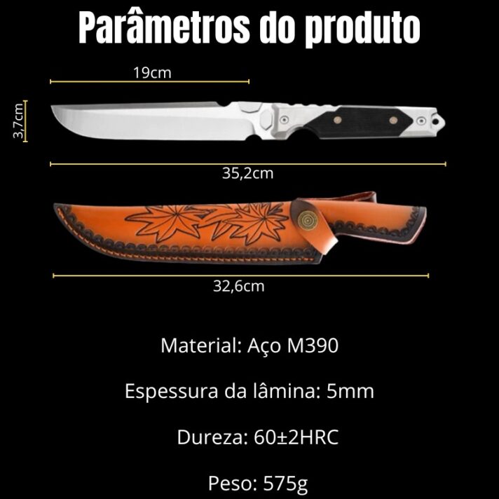 Faca Tática Caç M390 - Aço Premium 60 HRC - Cabo G10 + Bainha de Couro GD-A14 - Imagem 10