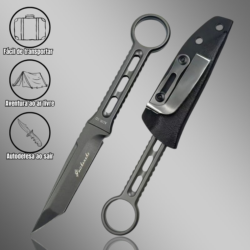 Faca Tática Full Tang Skeleton GD-B2 | Aço AUS-10 Japonês