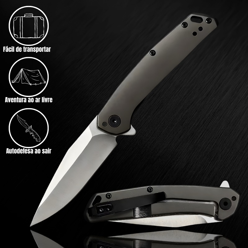 Canivete Tático Estilo KER-1405 - Aço D2 (59-61 HRC) - Cabo Titânio