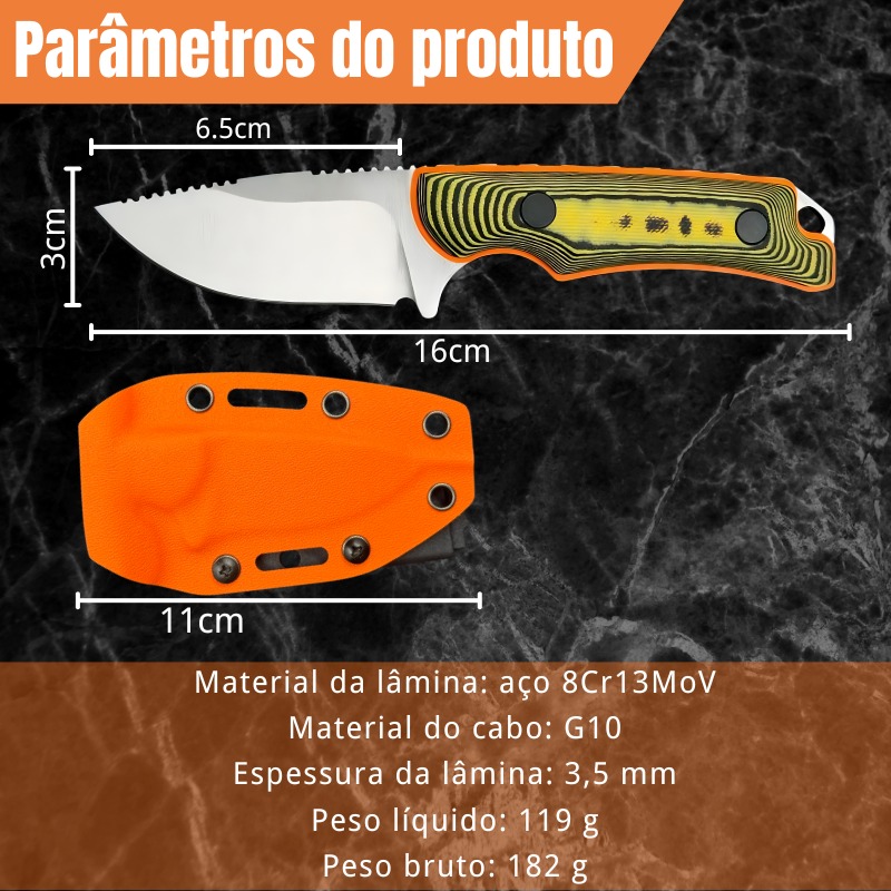 Faca Tática Rescue A2 | Alta Visibilidade + Dupla Serrilha - Imagem 6