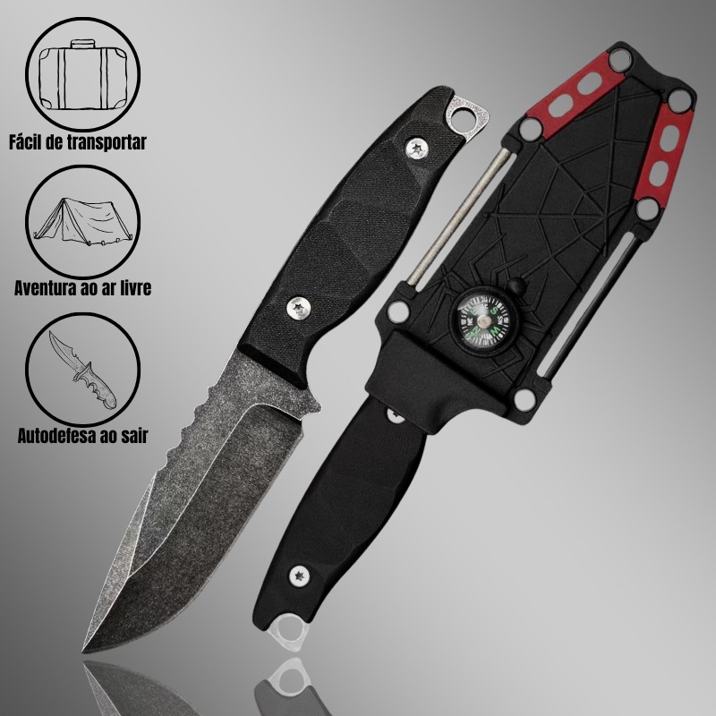 Faca Tática Bushcraft YX26 | Aço D2 Stone Was