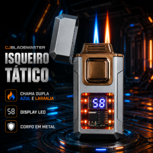 Isqueiro Maçarico Eletrônico com Display LED e Acionamento por Som, Sopro e Assobio A-44