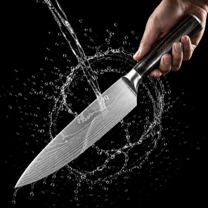 Faca Santoku Premium - Cabo Sândalo Preto A002 - Imagem 11