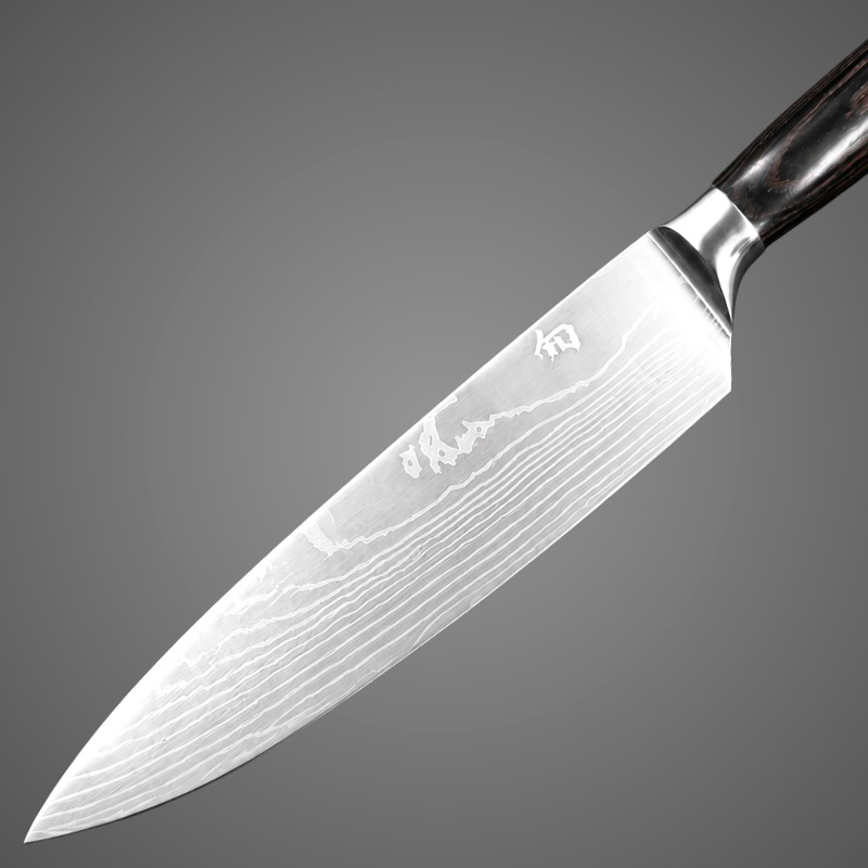 Faca Santoku Premium - Cabo Sândalo Preto A002 - Imagem 4