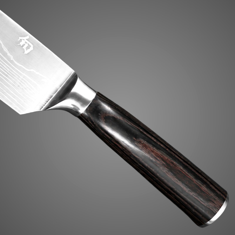 Faca Santoku Premium - Cabo Sândalo Preto A002 - Imagem 5
