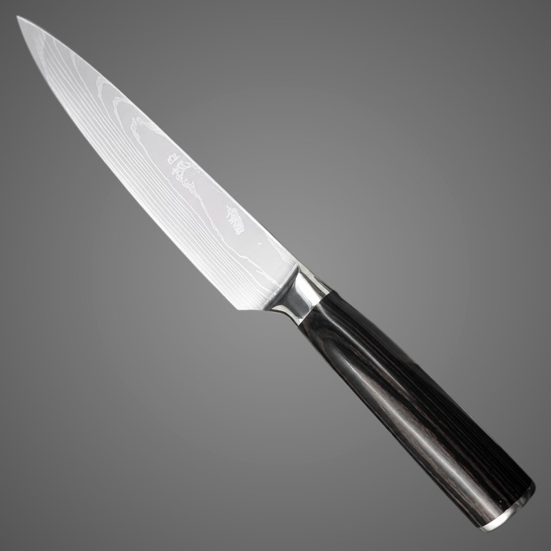 Faca Santoku Premium - Cabo Sândalo Preto A002 - Imagem 6
