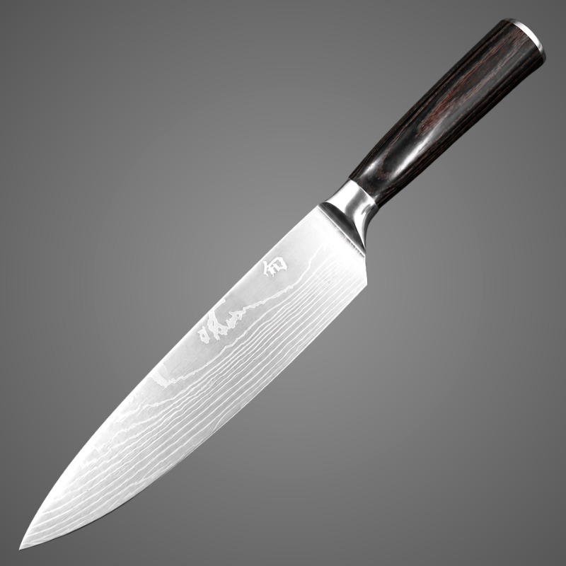 Faca Santoku Premium - Cabo Sândalo Preto A002 - Imagem 7