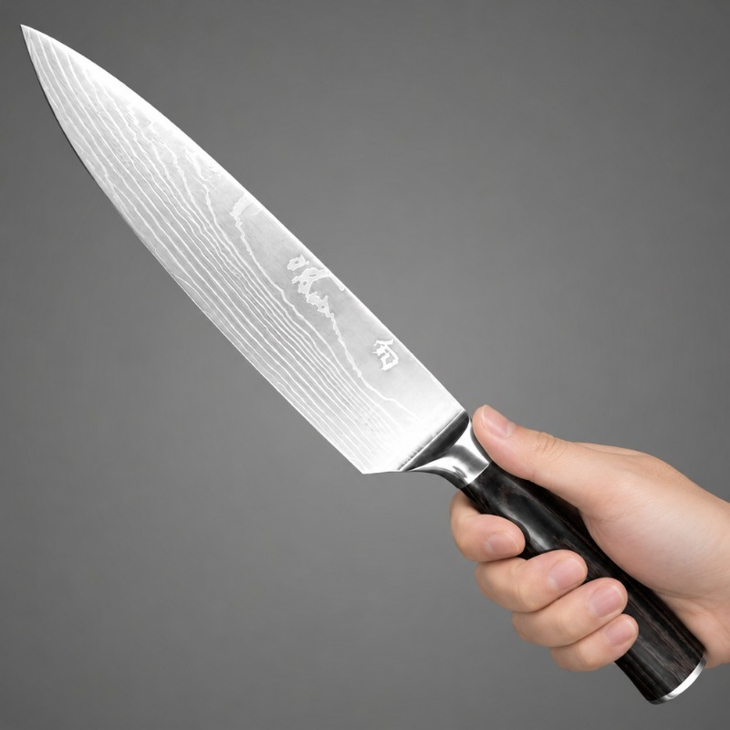 Faca Santoku Premium - Cabo Sândalo Preto A002 - Imagem 8