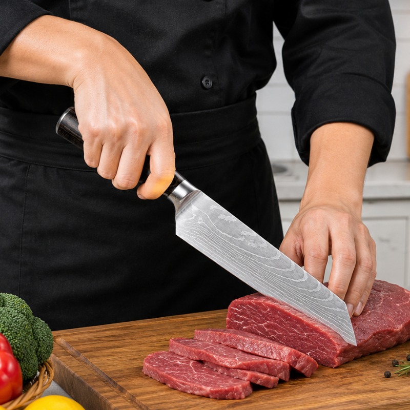 Faca Santoku Premium - Cabo Sândalo Preto A002 - Imagem 8