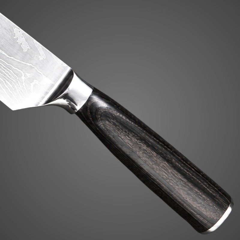 Faca Santoku Premium - Cabo Sândalo Preto A002 - Imagem 6