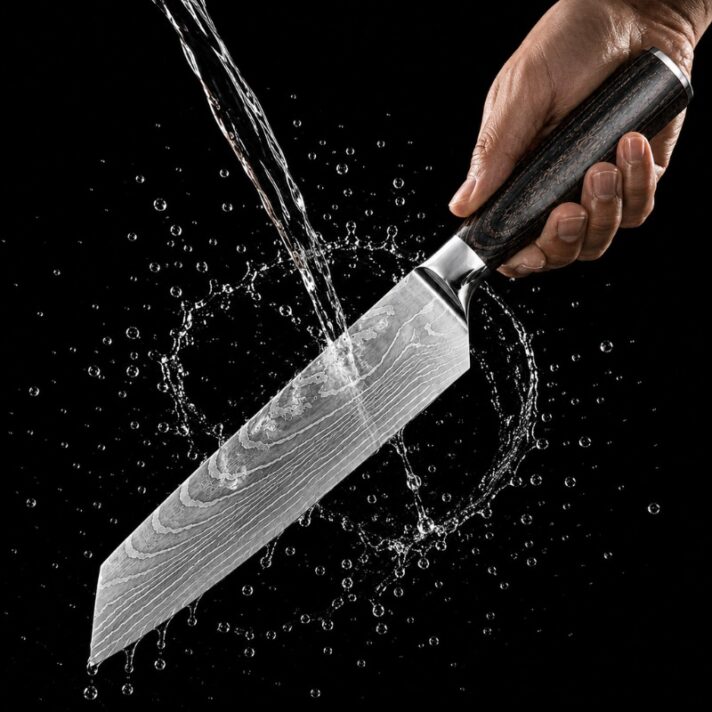 Faca Santoku Premium - Cabo Sândalo Preto A002 - Imagem 5