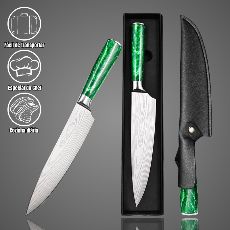 Faca de Chef Gyuto Premium (Resina Verde) CJ-OIH-2802