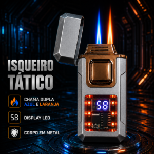 Isqueiro Maçarico Eletrônico com Display LED e Acionamento por Som, Sopro e Assobio A-44